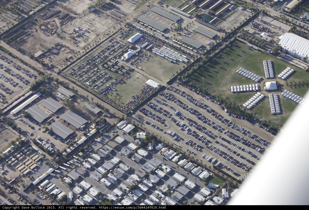 Aerial View of a Parking Lot in Indio