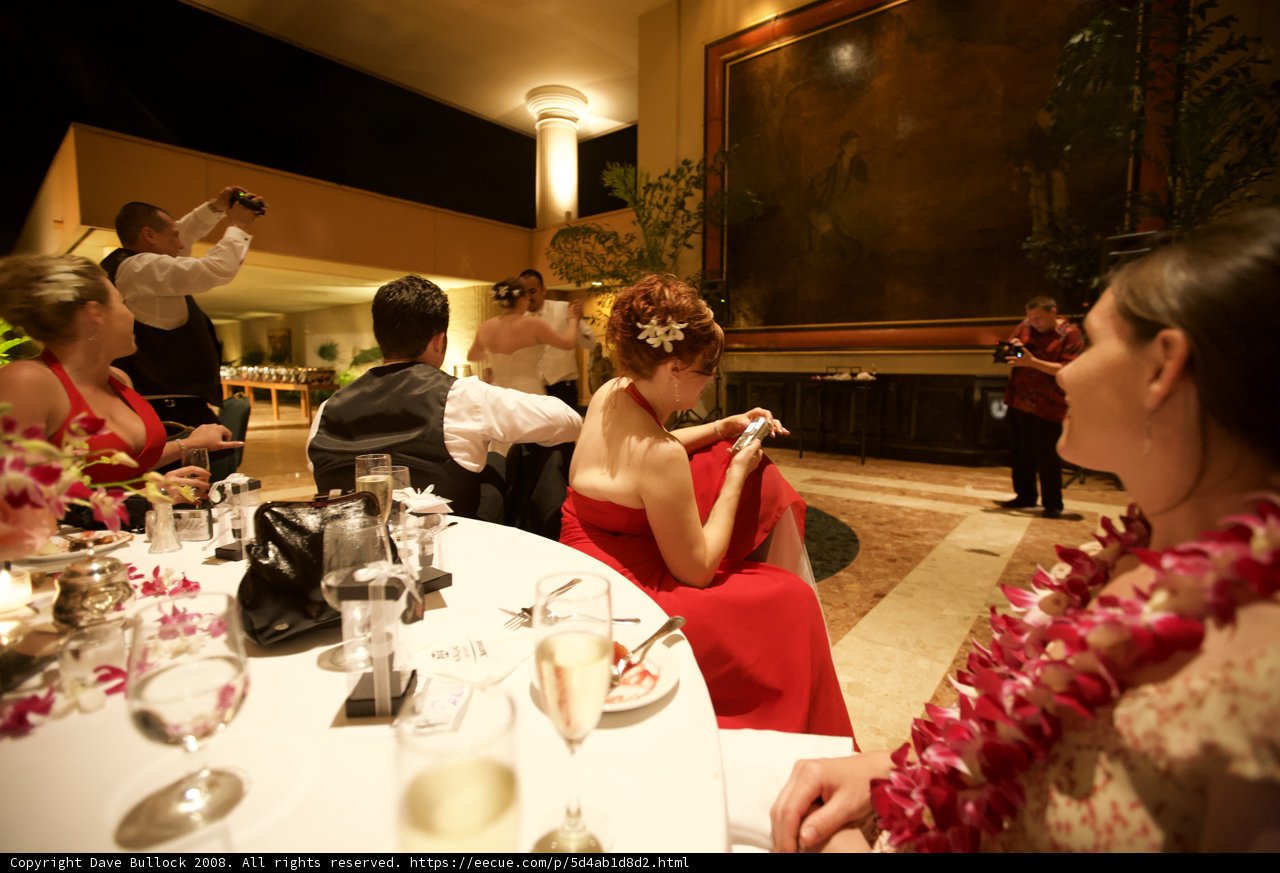 Dining with Friends at a Wedding Reception
