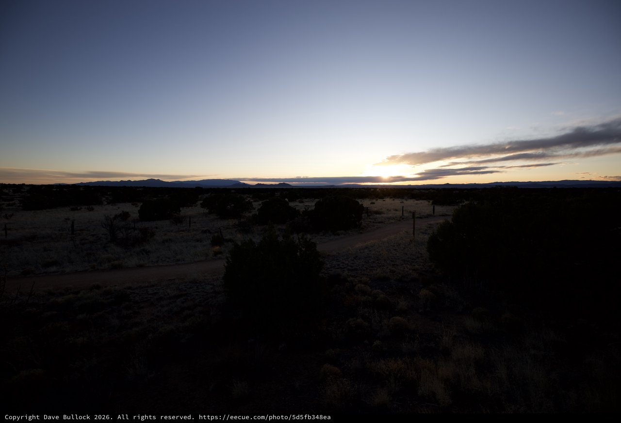 Desert Twilight Along a Remote Dirt Road