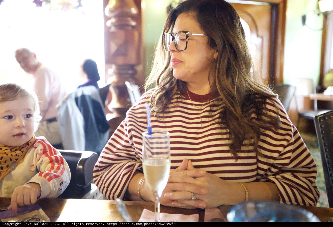 Mother and Child Dining at Madonna Inn Restaurant