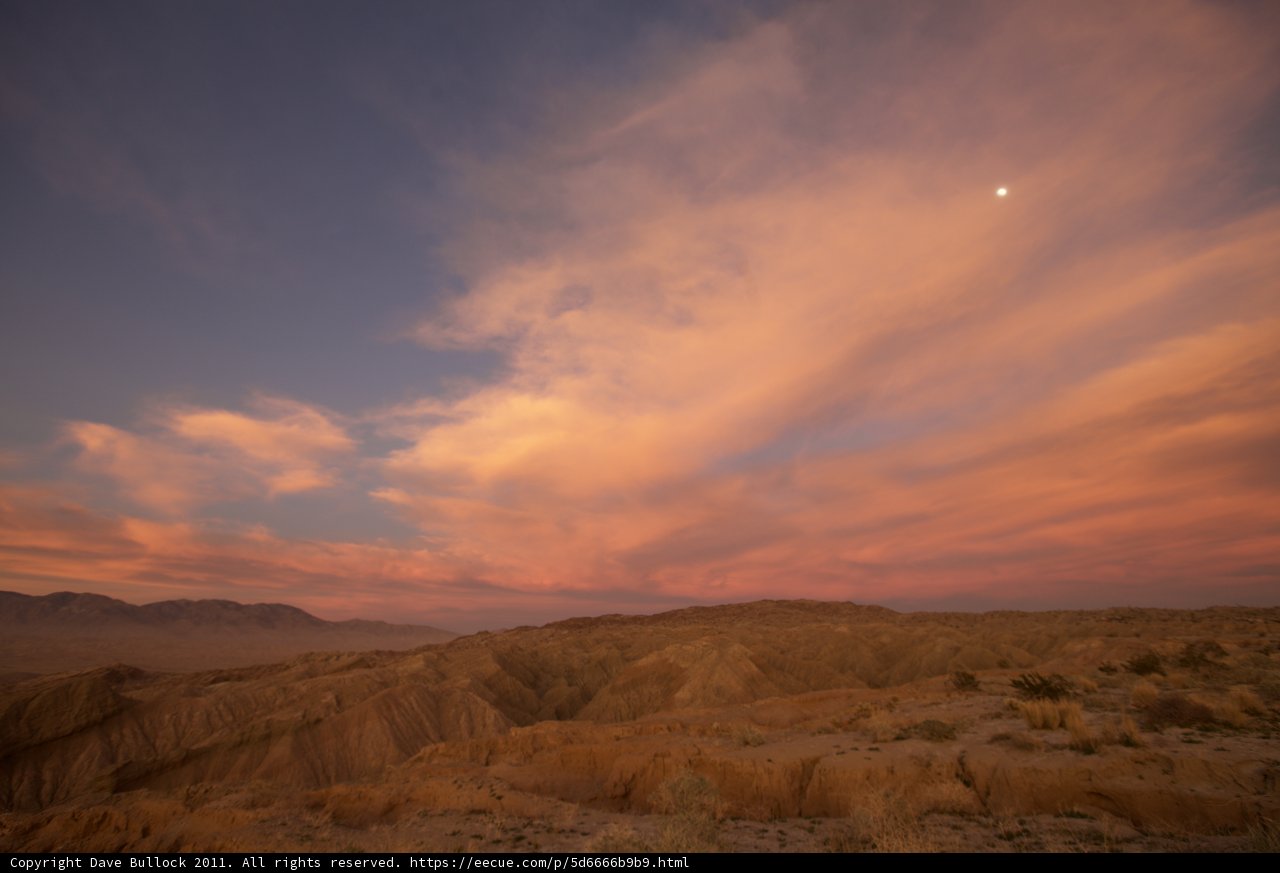 Moonrise Over Anza-Borrego Desert