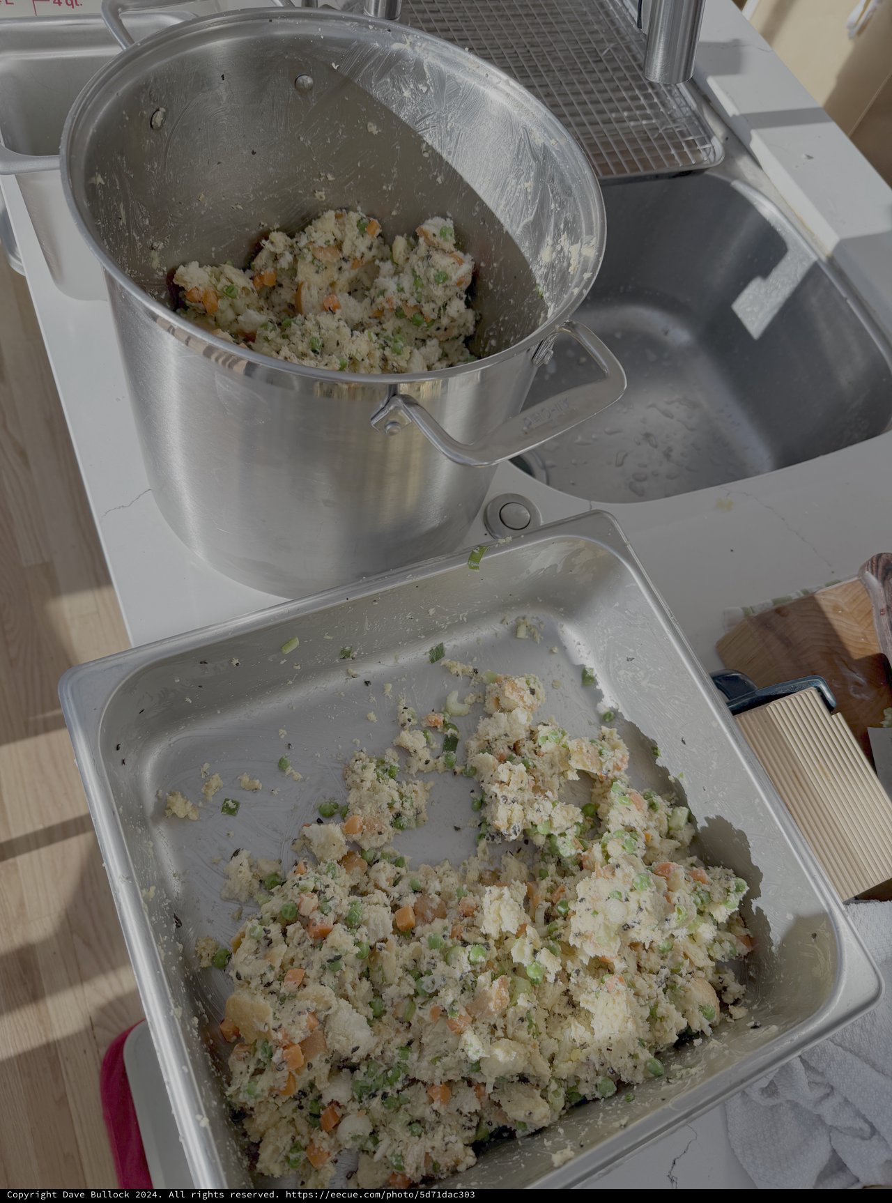 Commercial Kitchen Food Preparation in Progress