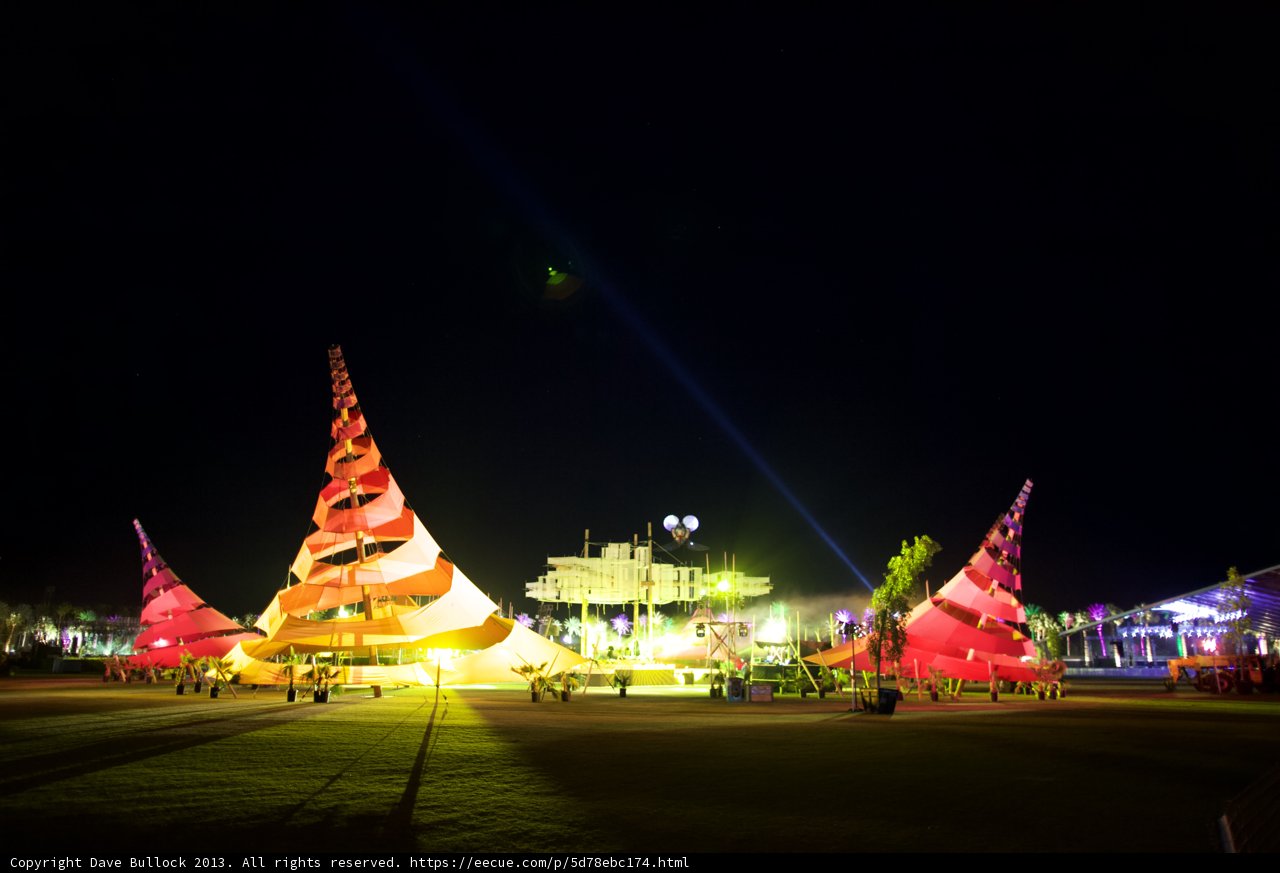 Colorful Tents Illuminate Coachella Night