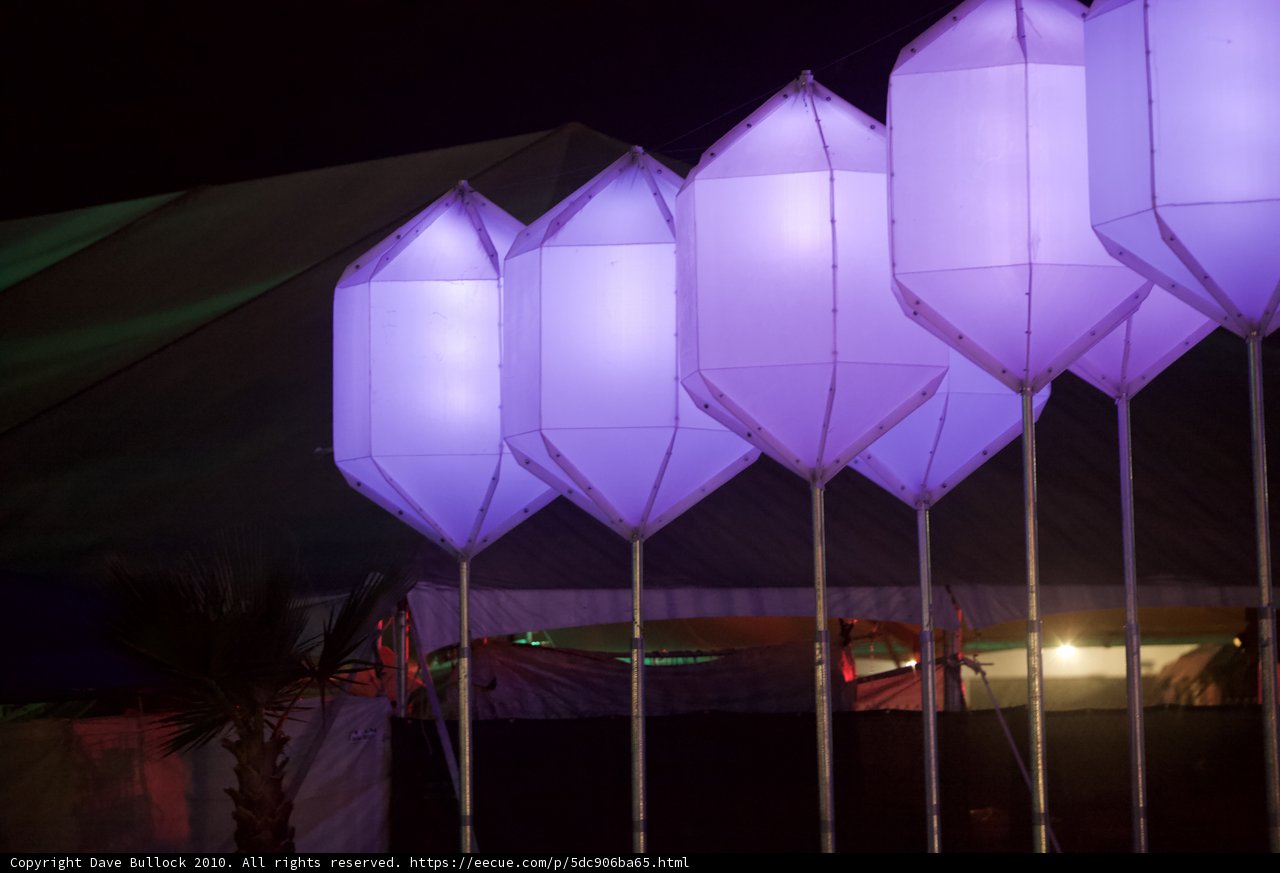 Purple Kites Light Up the Night Sky