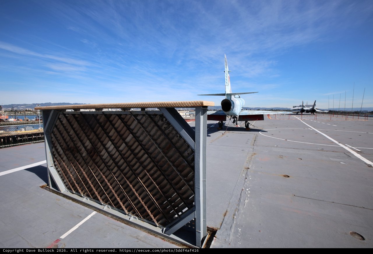Arresting Gear Mechanism on USS Hornet Flight Deck