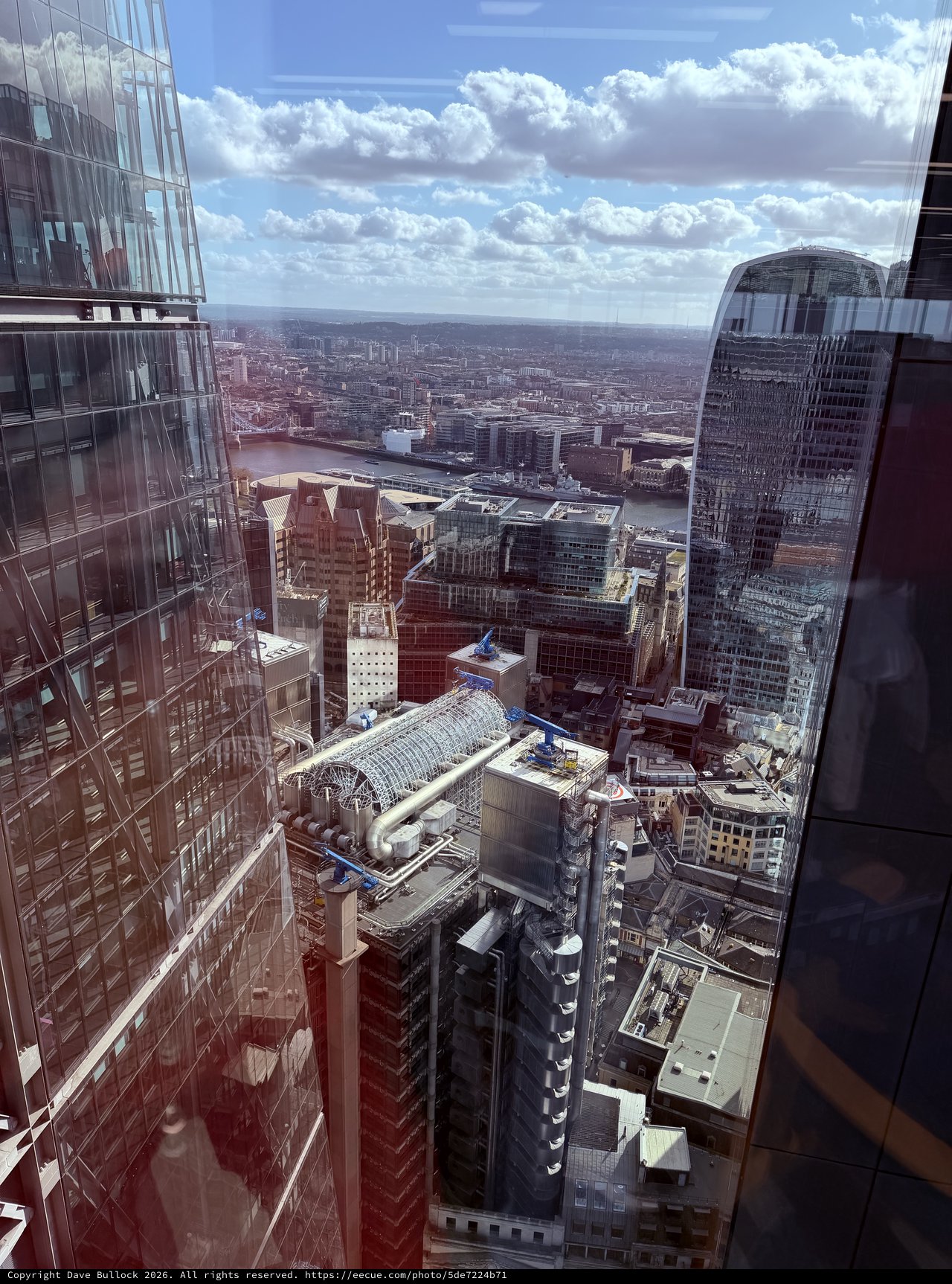 Aerial View of London's Financial District and Thames