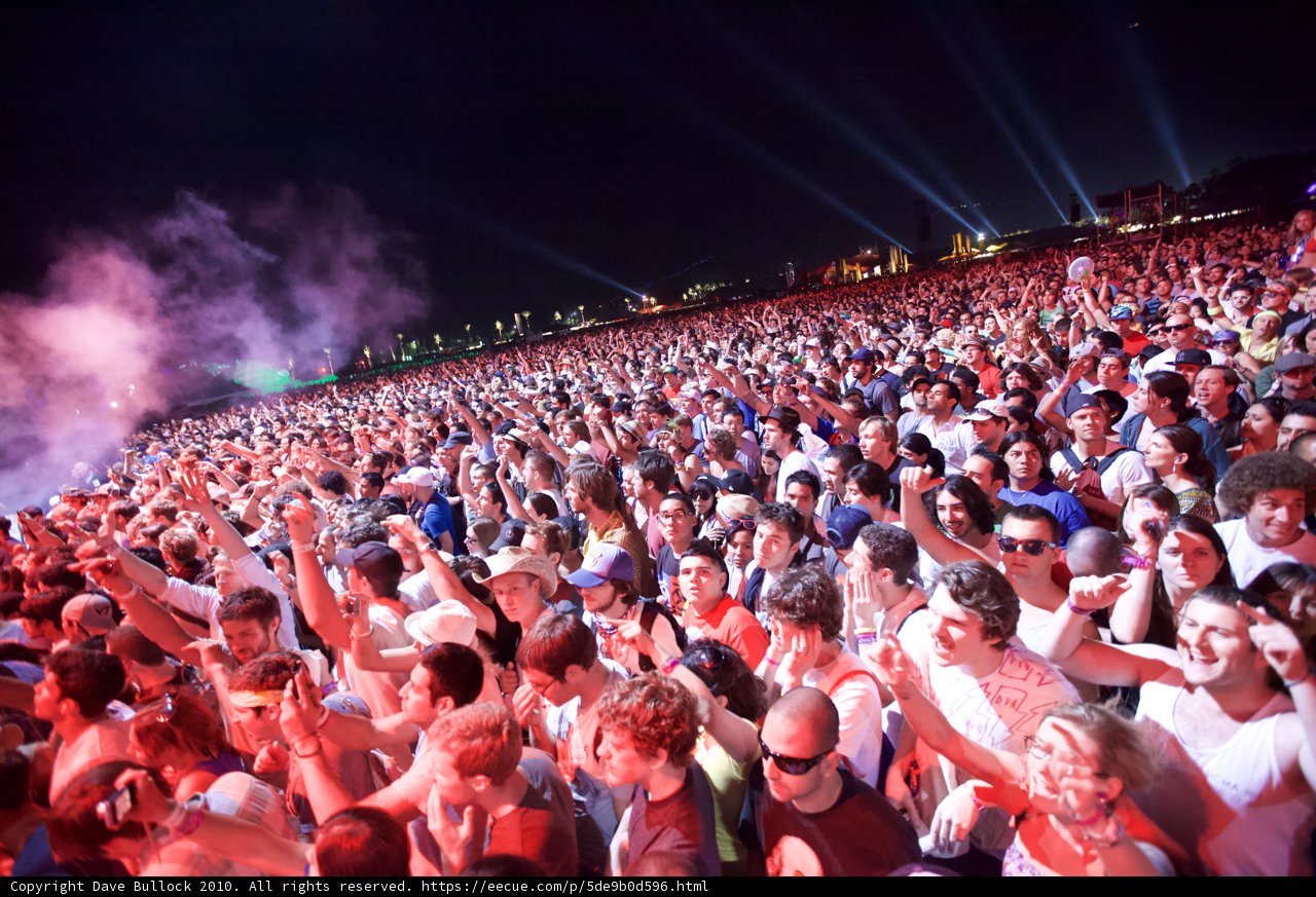 Smoke-Filled Concert Crowd at Coachella