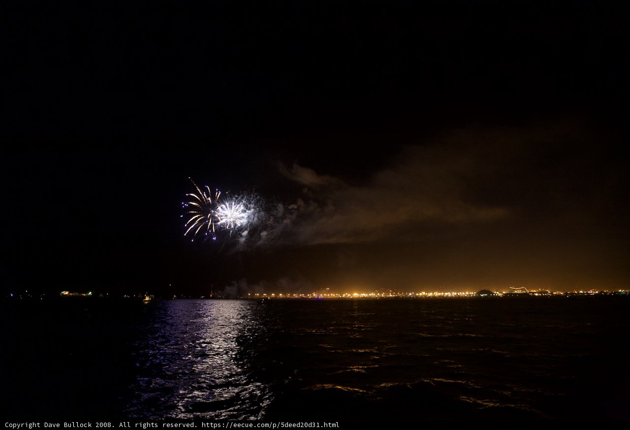 Spectacular Fireworks Display over the Water