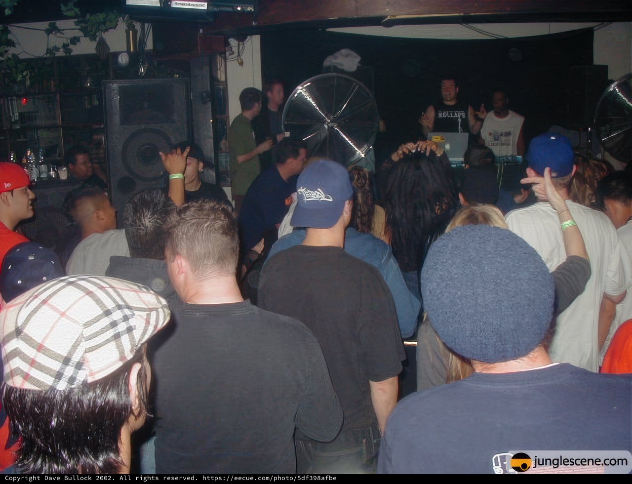Partygoers Grooving to the Beat with a Baseball Cap Dude