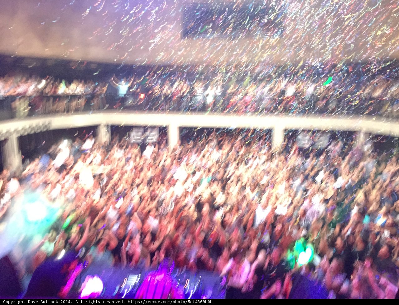 Confetti-Filled Concert Crowd