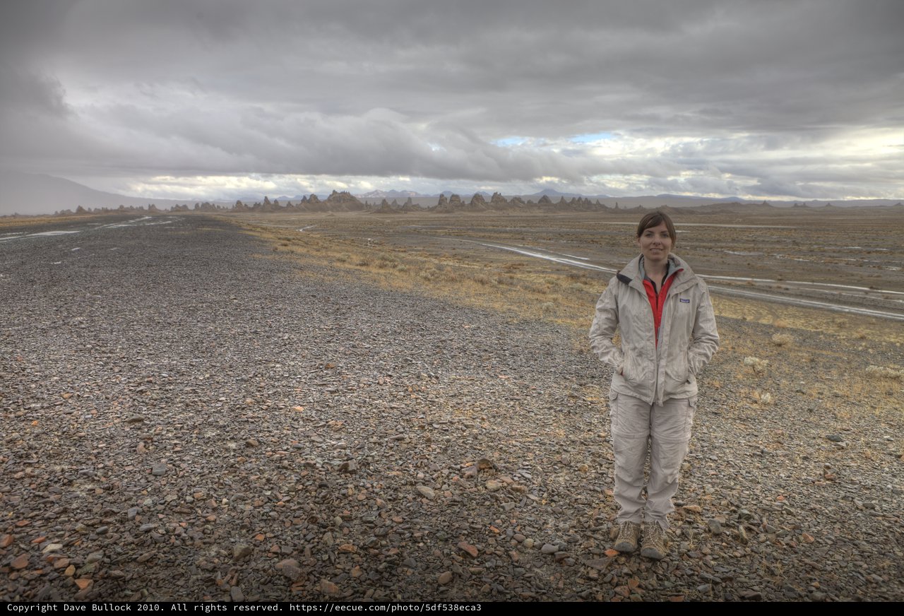 Solitary Figure in a Vast Desert Wilderness