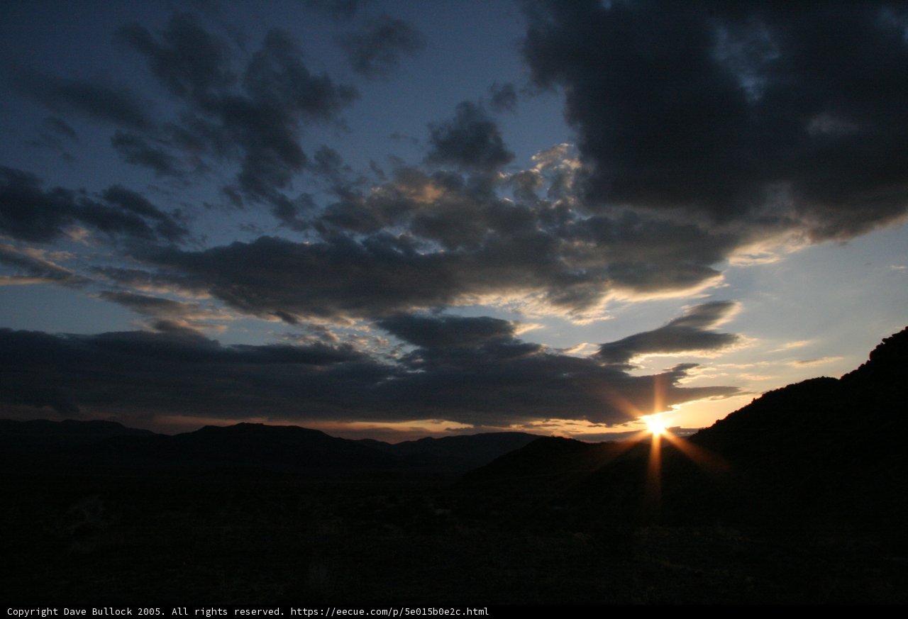 Fiery Sunset Behind a Veil of Dark Clouds