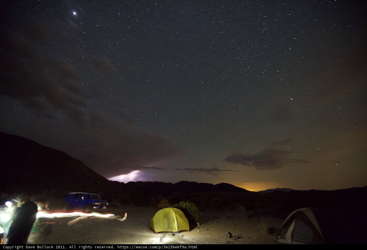 Lightning Strikes the Campground at Night