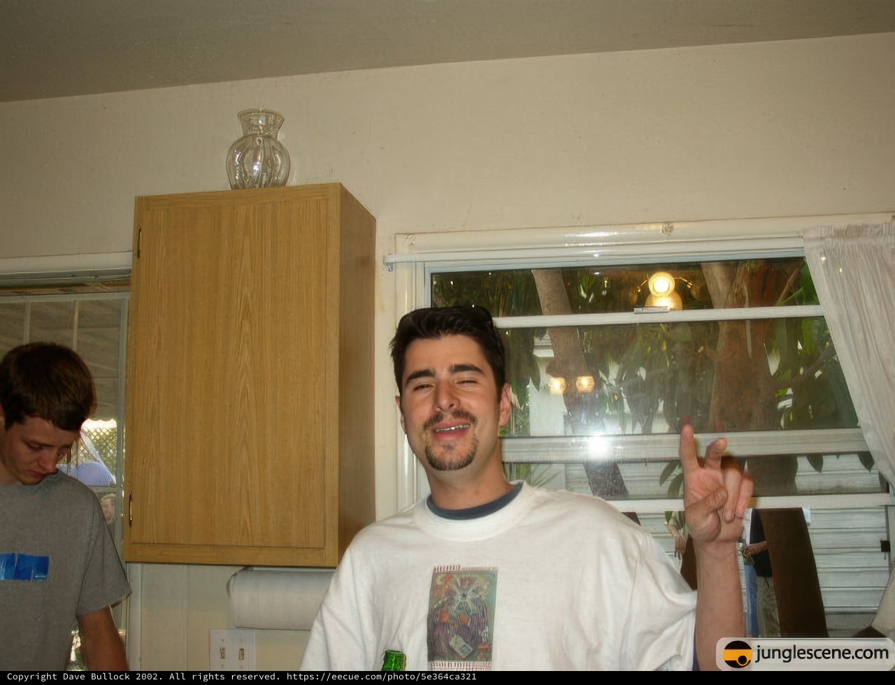 Mustached Man in a T-Shirt