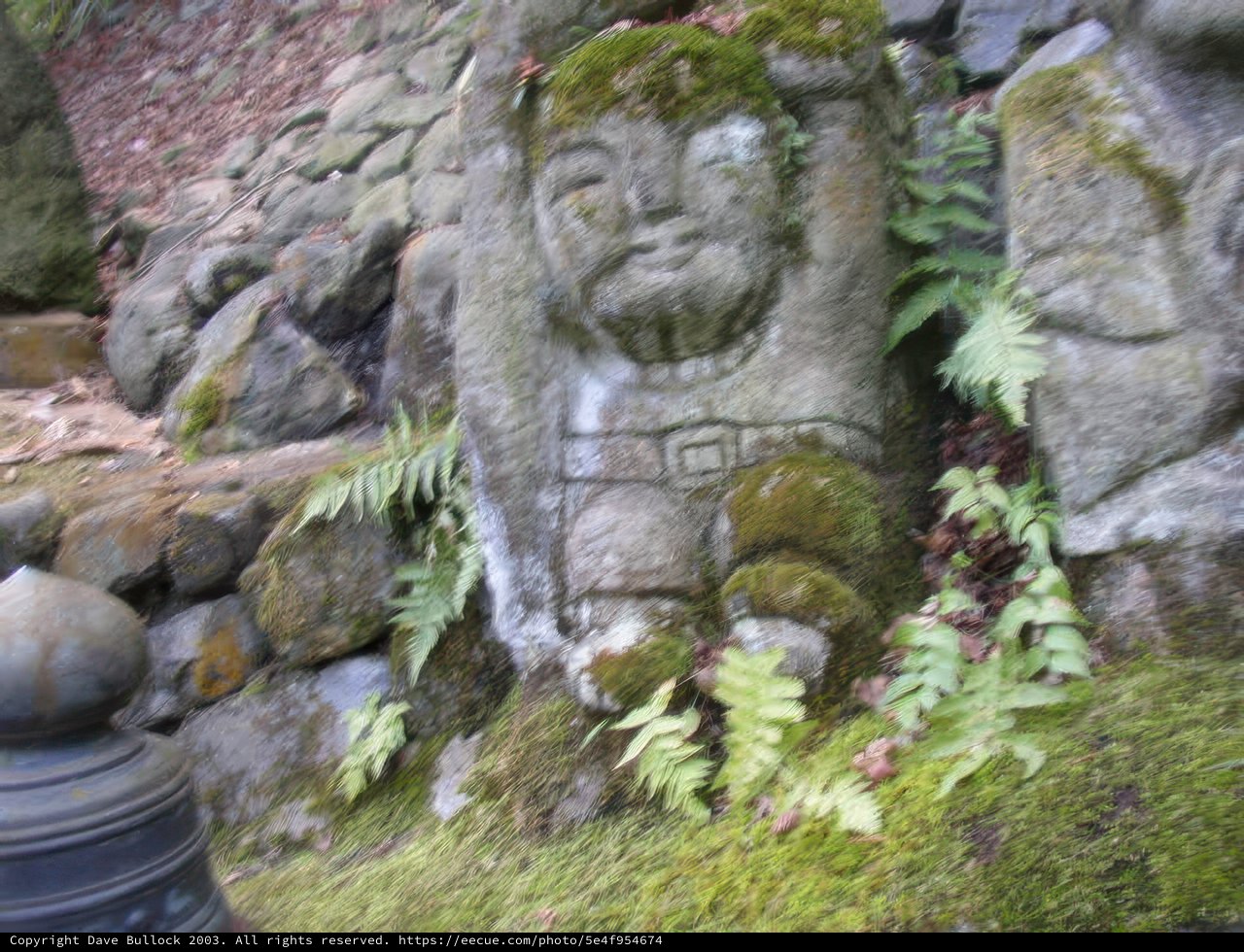 Stone Statue of a Bearded Man in Kyoto Temple
