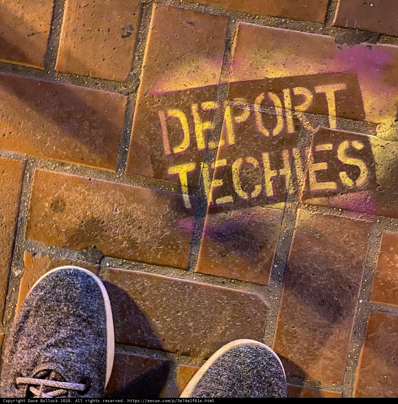 Deport Techies Graffiti Protest