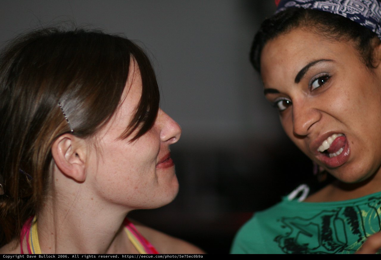 Two Friends Share a Playful Moment Together