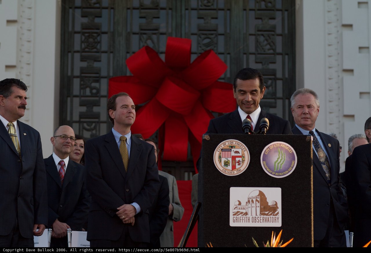 Antonio Villaraigosa and Adam Schiff Address the Crowd