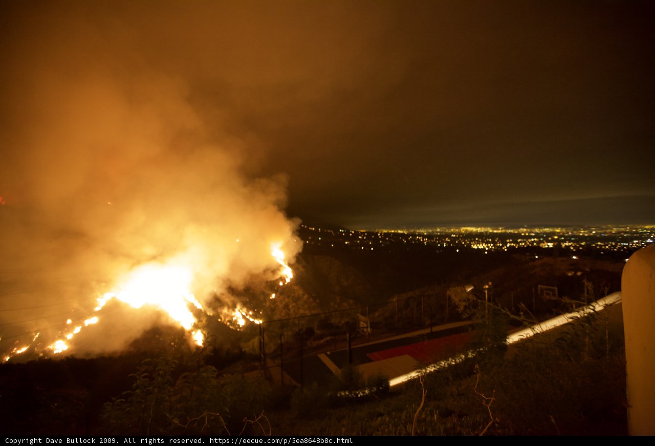 Hills Aflame at Night