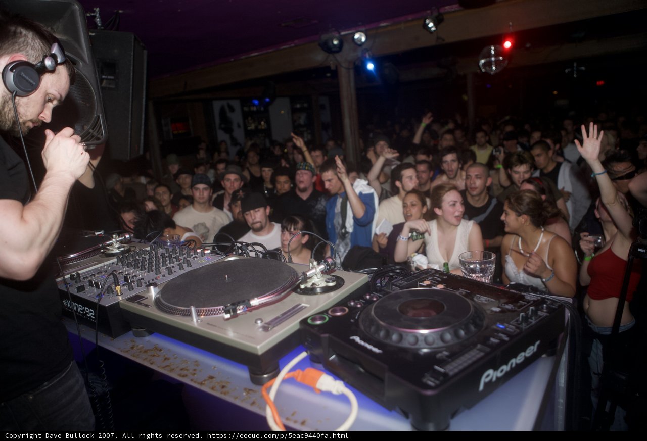 Urban Nightlife: Live DJ Performance at Nightclub