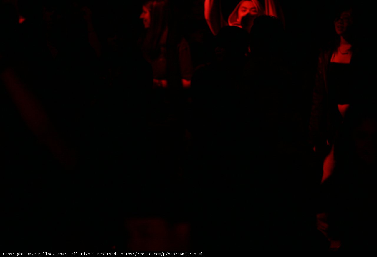 Red-Hued Night Club Crowd