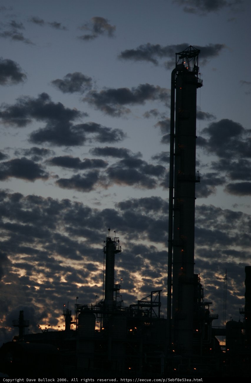 Refinery Tower at Sunset