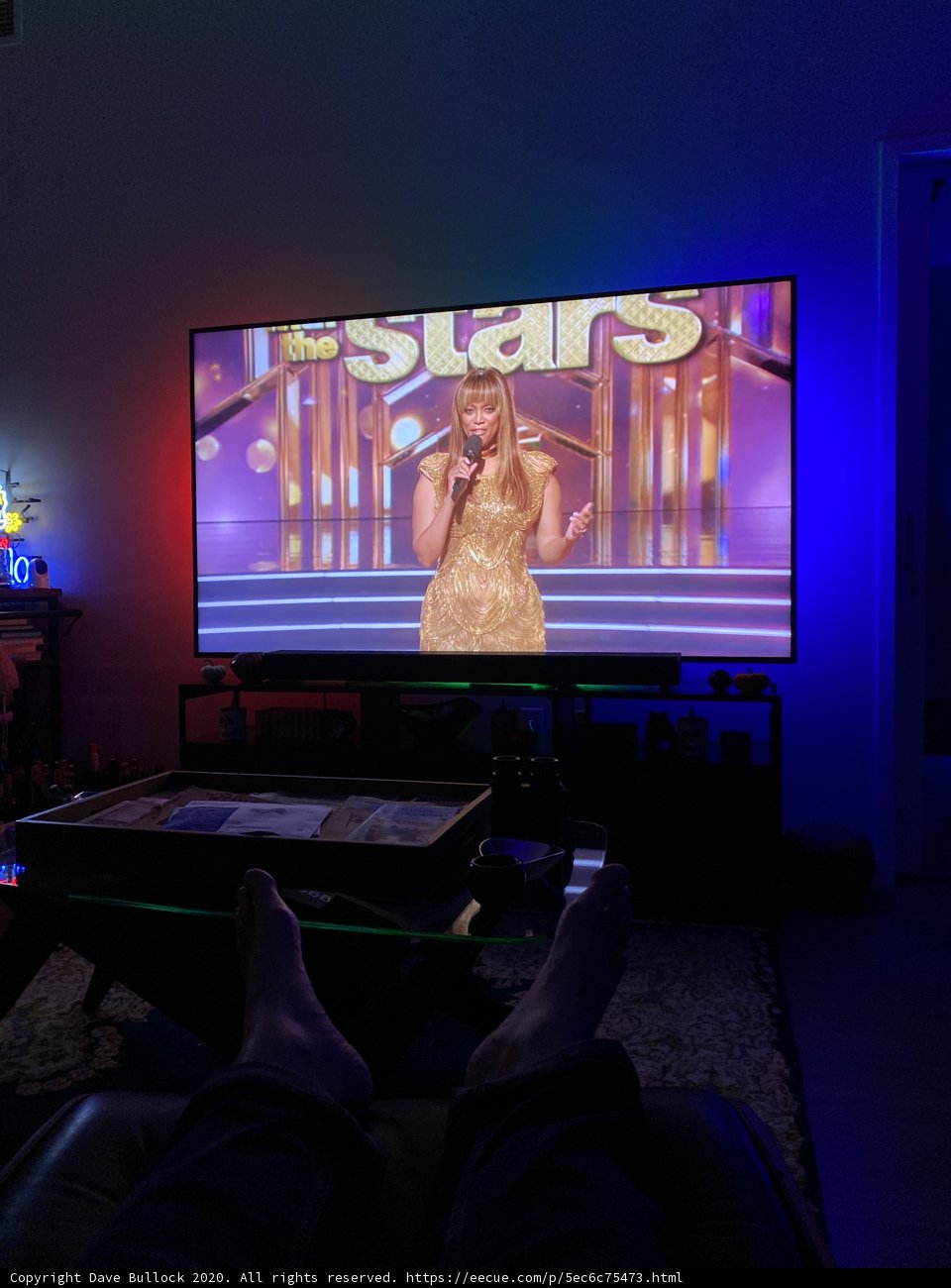 Tyra Banks Lounges with her Electronic Entertainment
