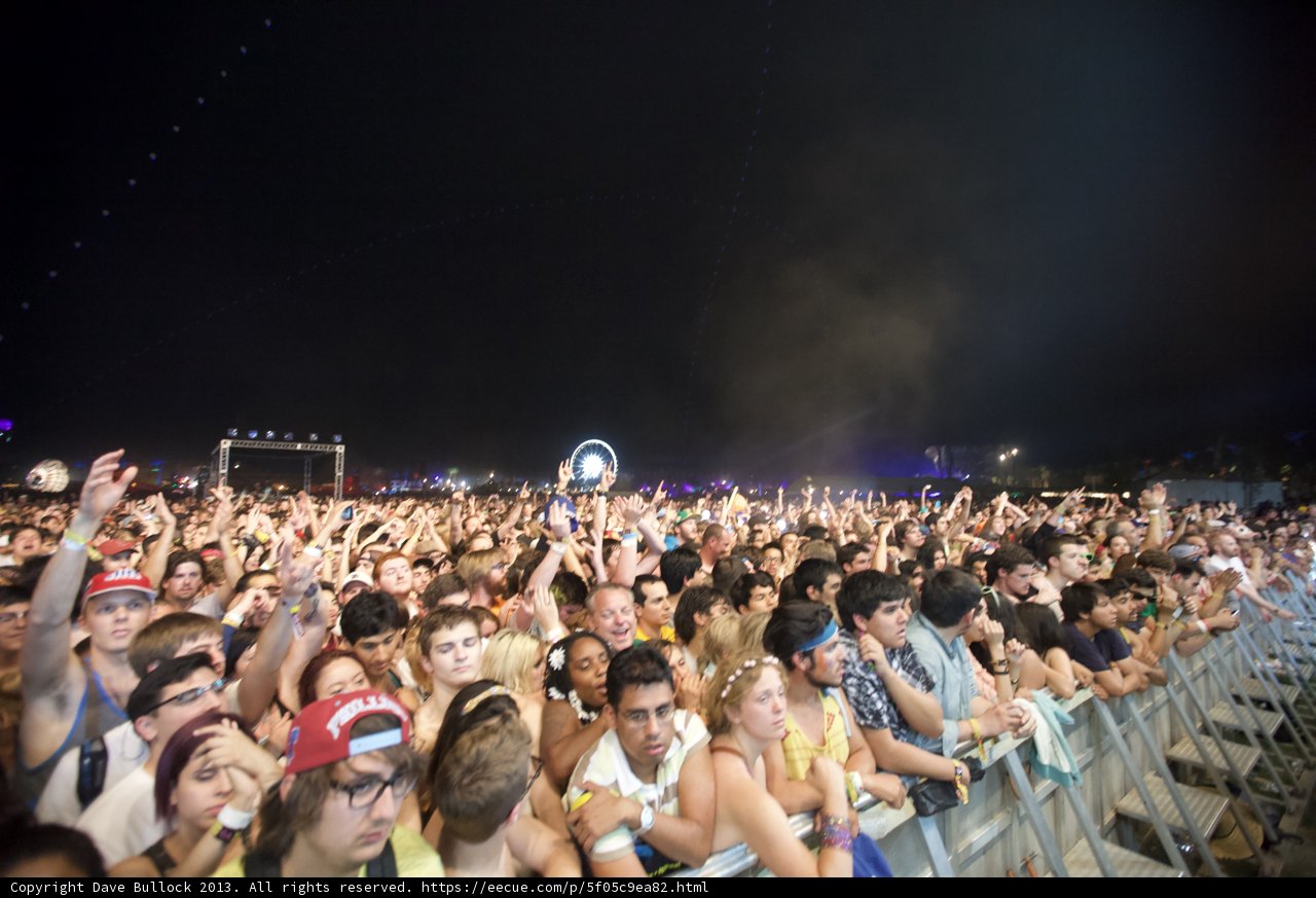 Concert Crowd at Coachella Music Festival