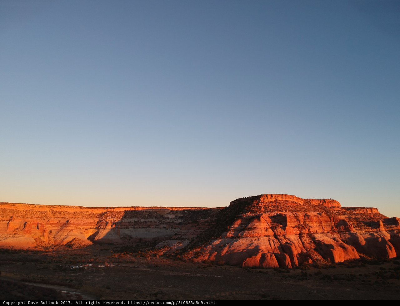 Sunset over the Red Cliffs of Canyon in Navajo Nation