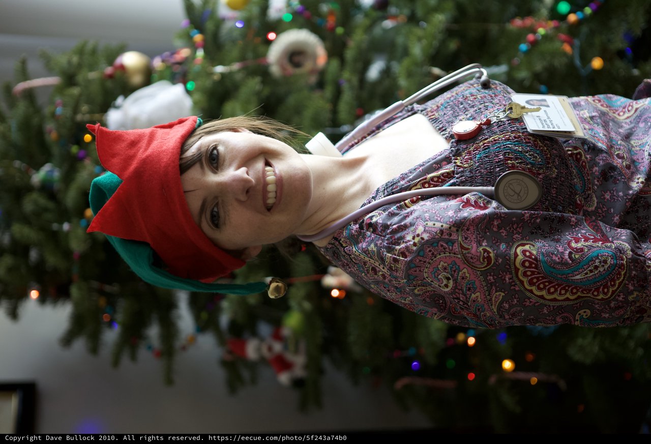 Holiday Nurse Spreads Christmas Cheer in Elf Hat
