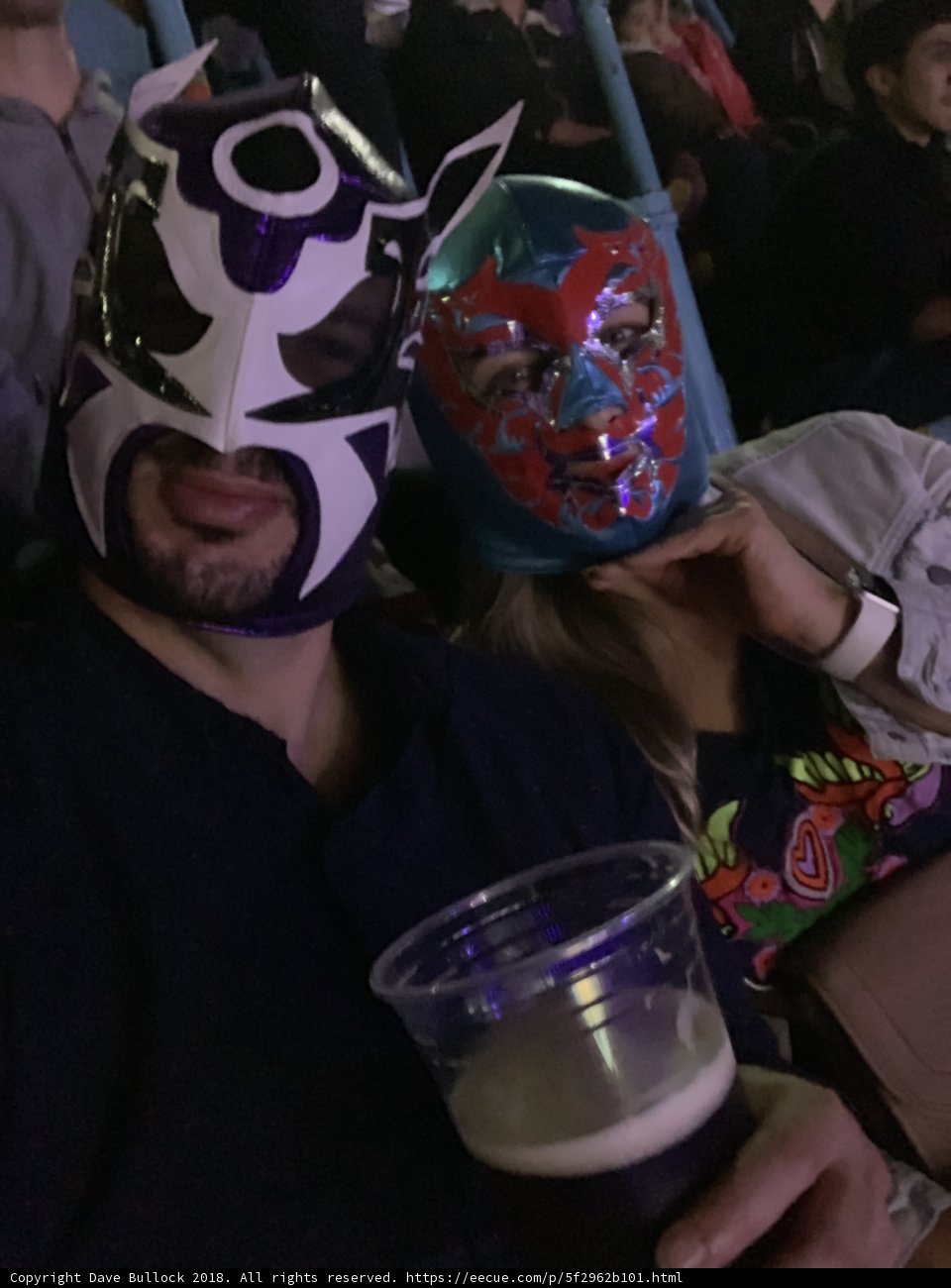 Wrestling Fans Enjoying a Cold One