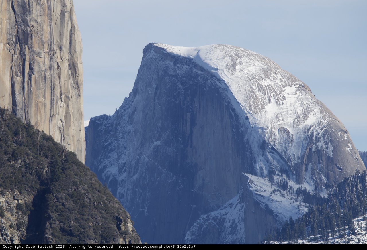 Half Dome Rising Above Yosemite Valley in Winter