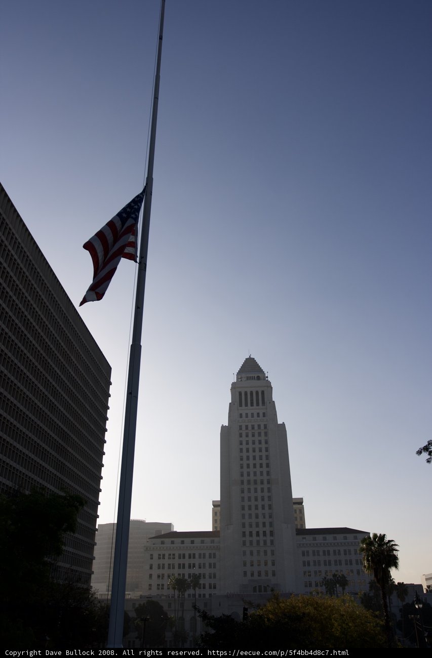 City Hall's Half-Mast American Flag