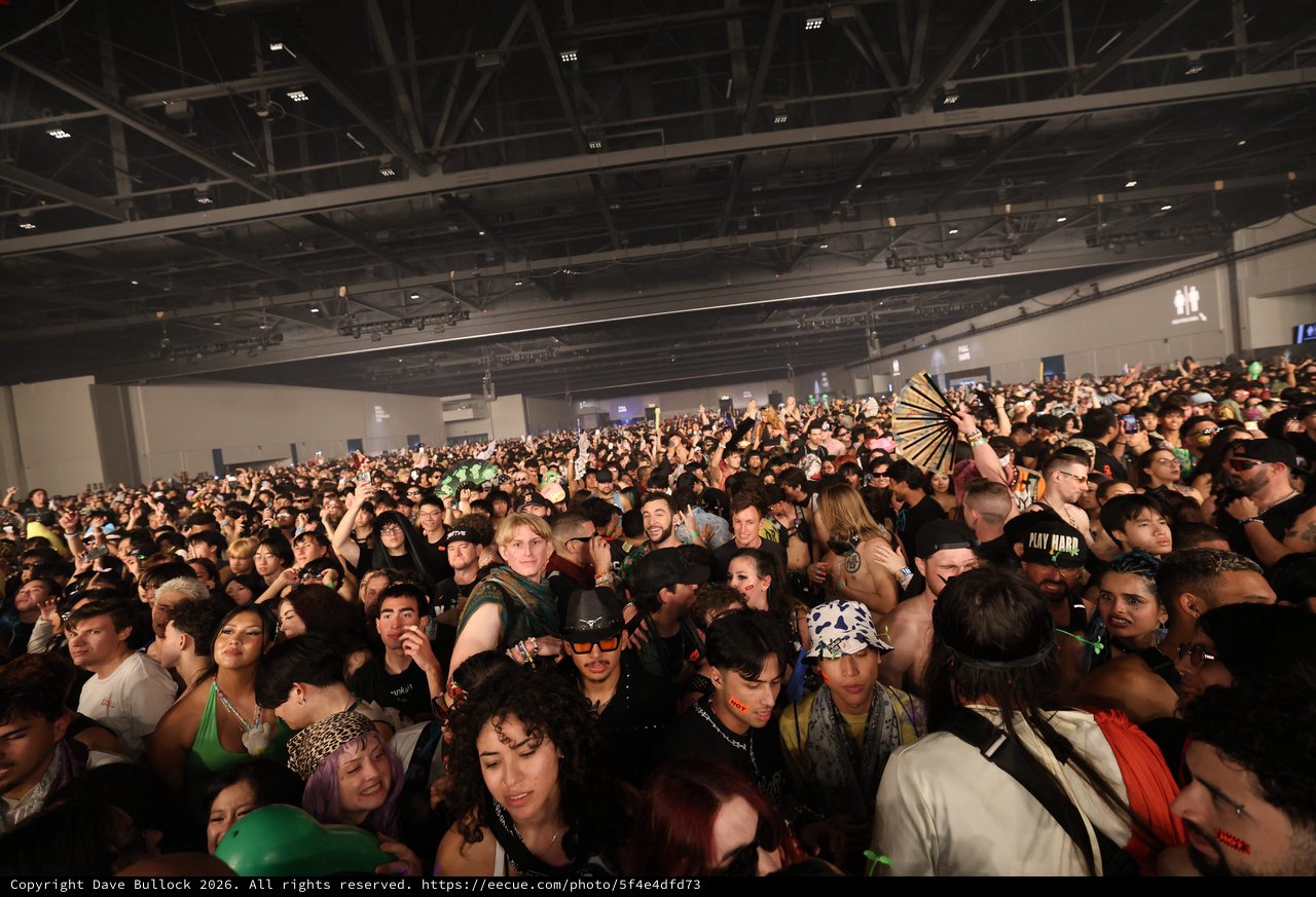 Massive Indoor EDM Festival Crowd at Wobbleland 2026