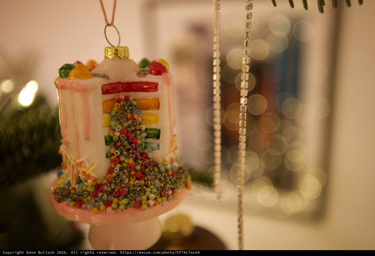 Festive Gumball Machine Christmas Tree Ornament Close-Up
