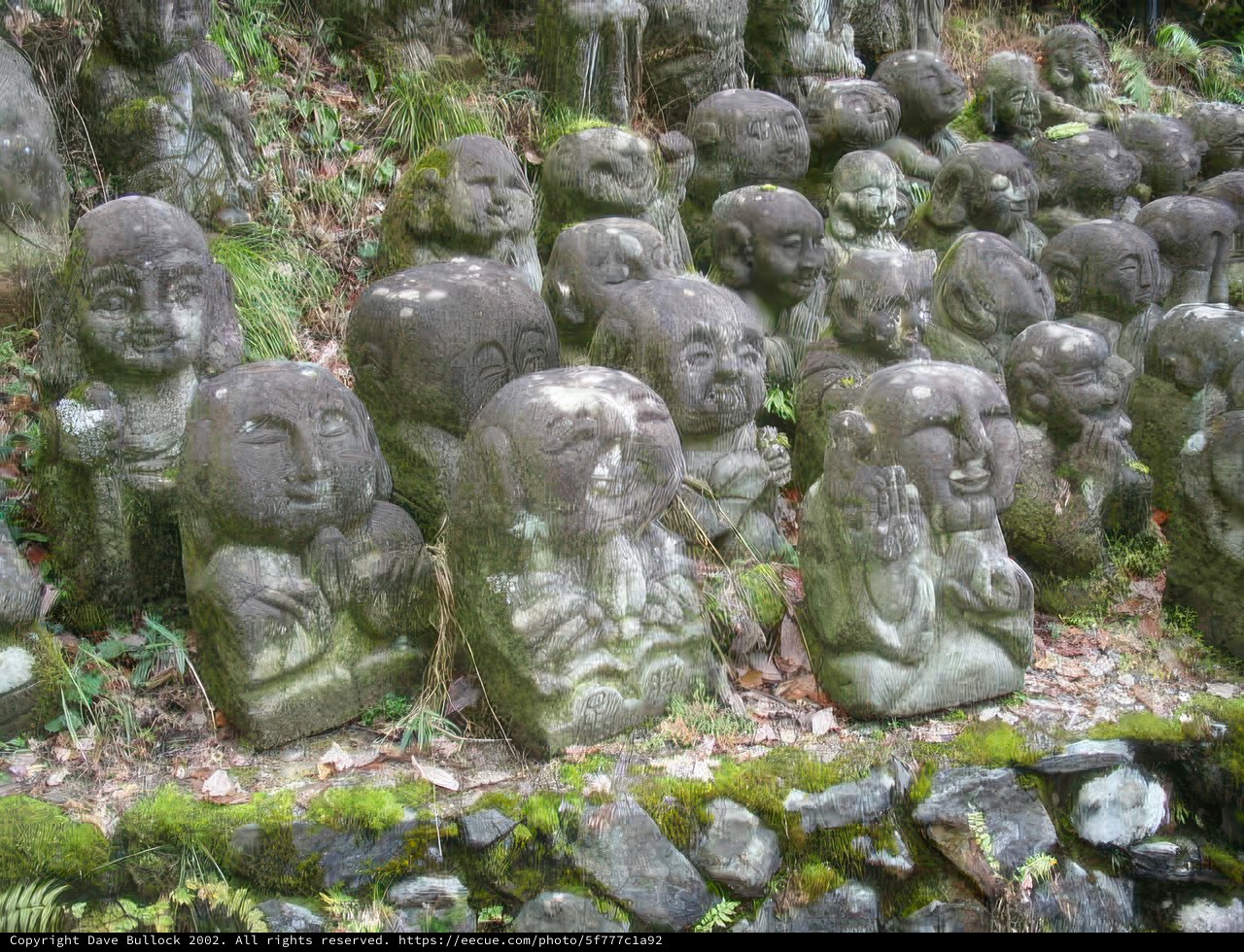 Stone Statues with Faces