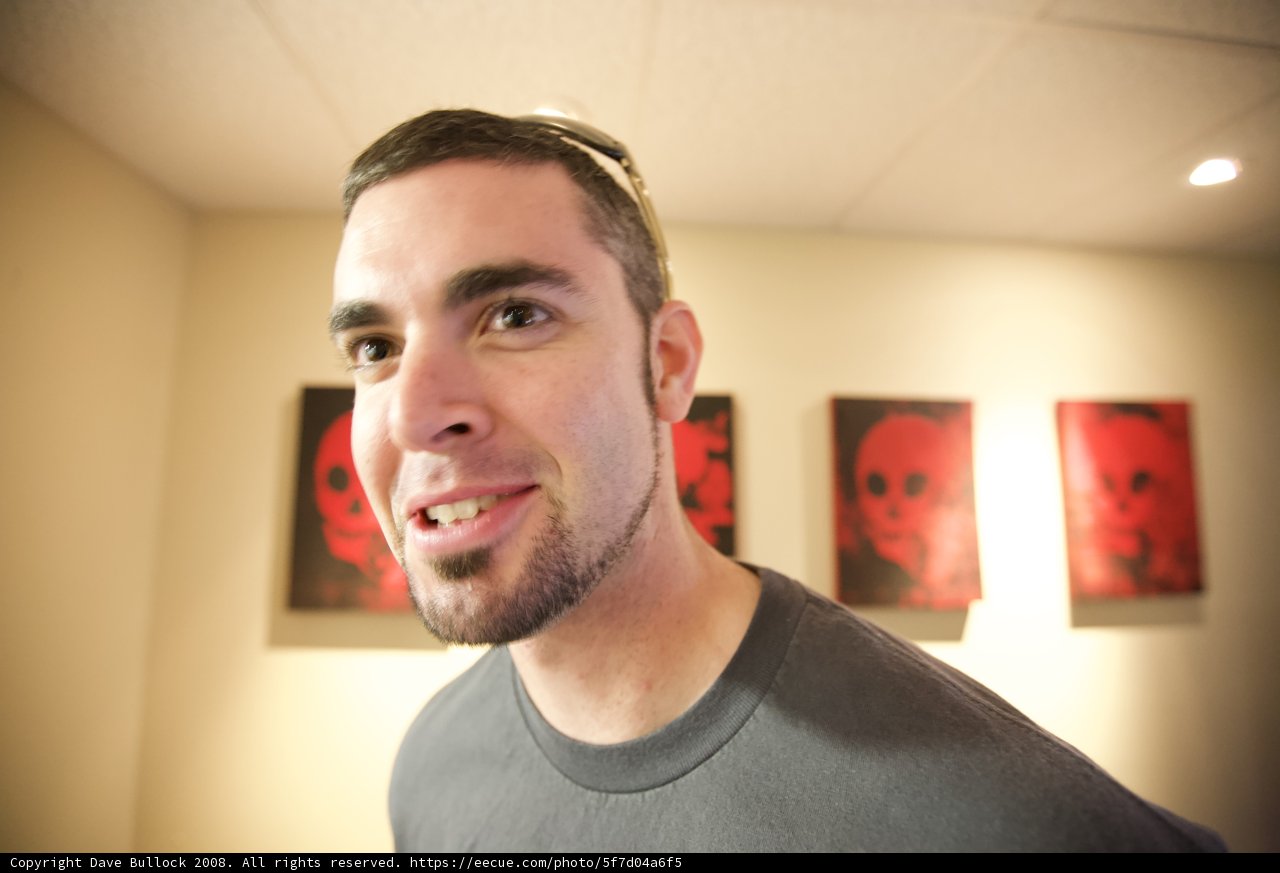 Bearded Man in Art Gallery
