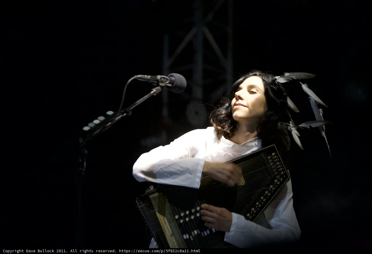 PJ Harvey Rocks Coachella 2011 with a Feather Headdress and an Accordion