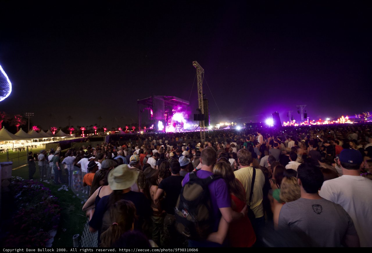 Nighttime Revelry at Coachella Music Festival
