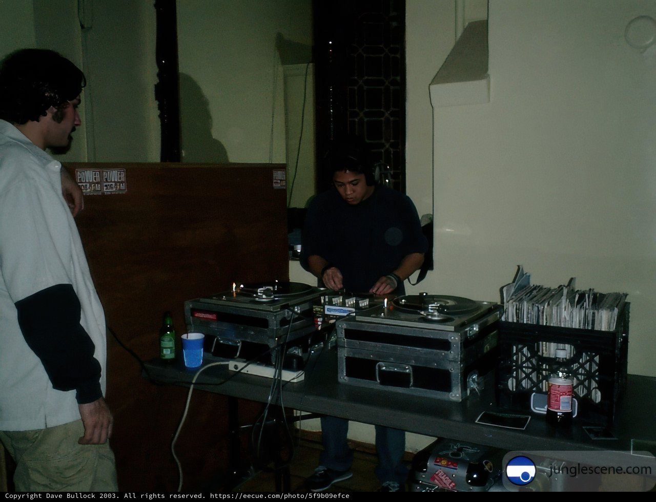 Two Men Enjoying a Performance by a Deejay