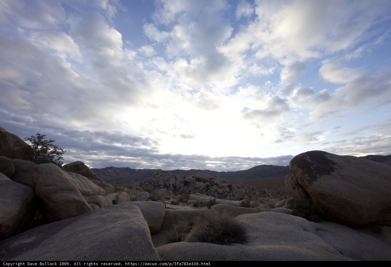 Rocky View of the Cloudy Sky