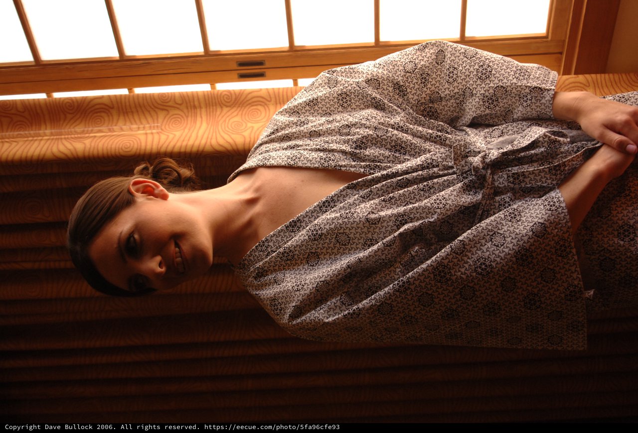 Bride in Kimono Robe by Morning Window Light