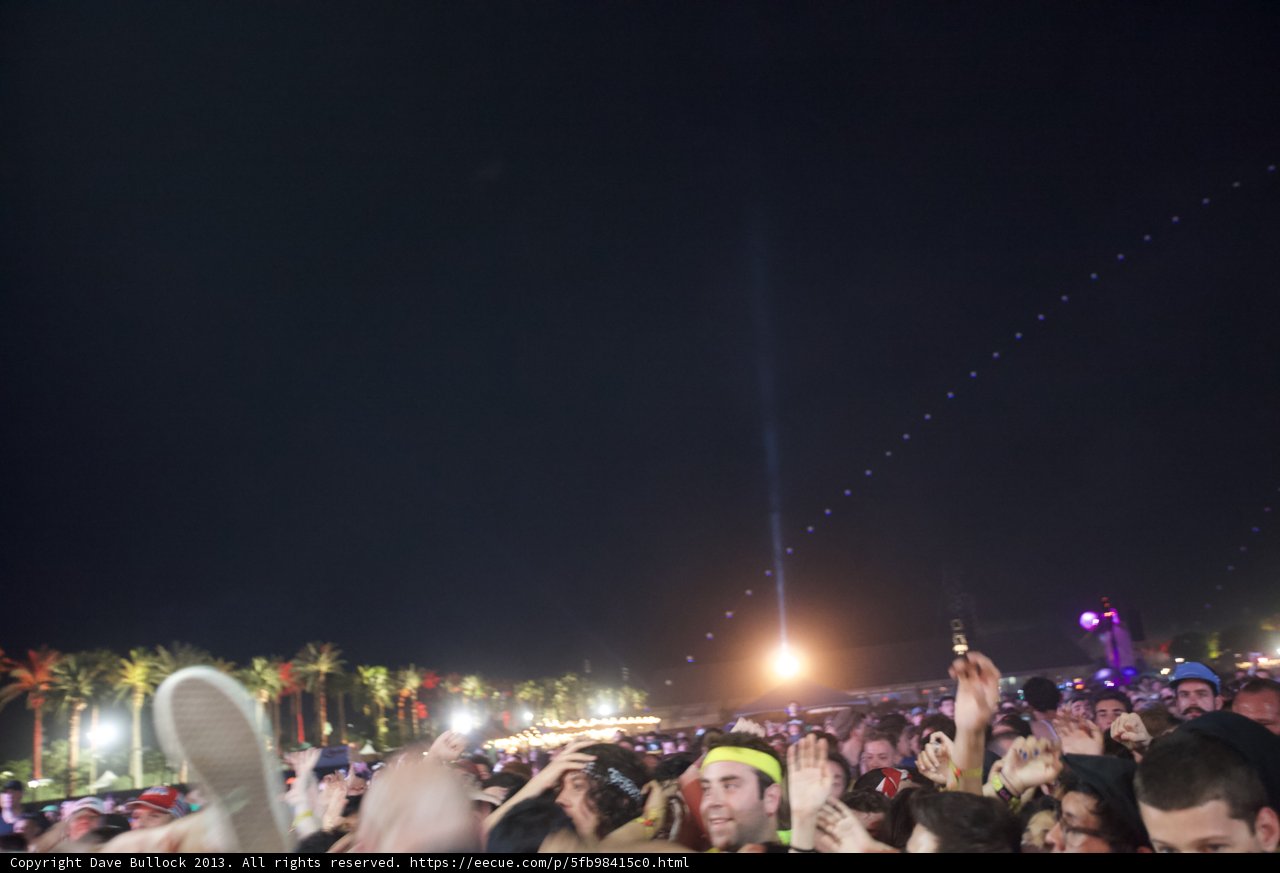 Night Sky Flare at Coachella Concert