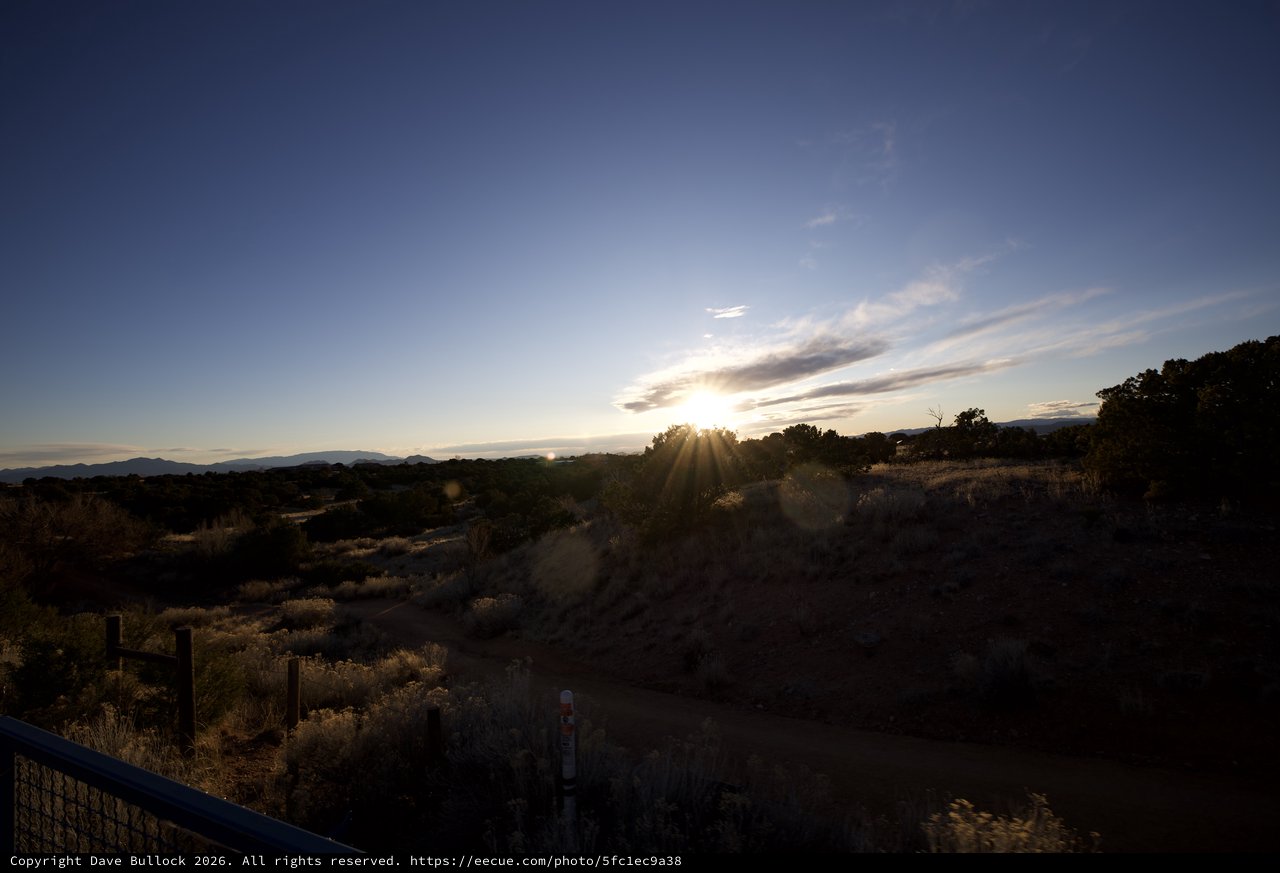 Sunset Over Desert Trail in New Mexico