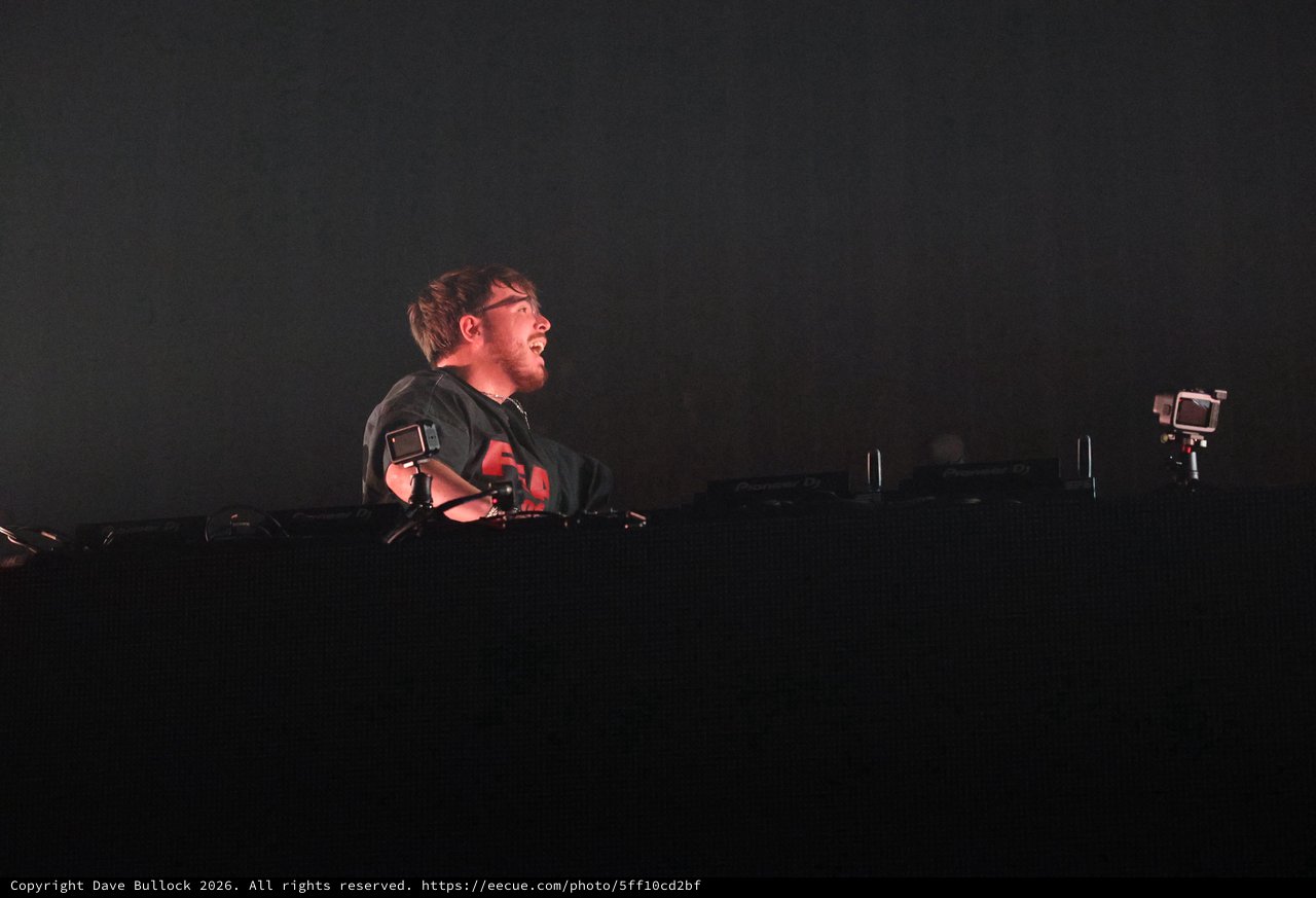 DJ Performs at Wobbleland 2026 Under Dark Stage Lights