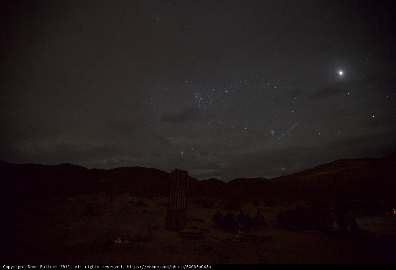 Shooting stars lighting up the night sky