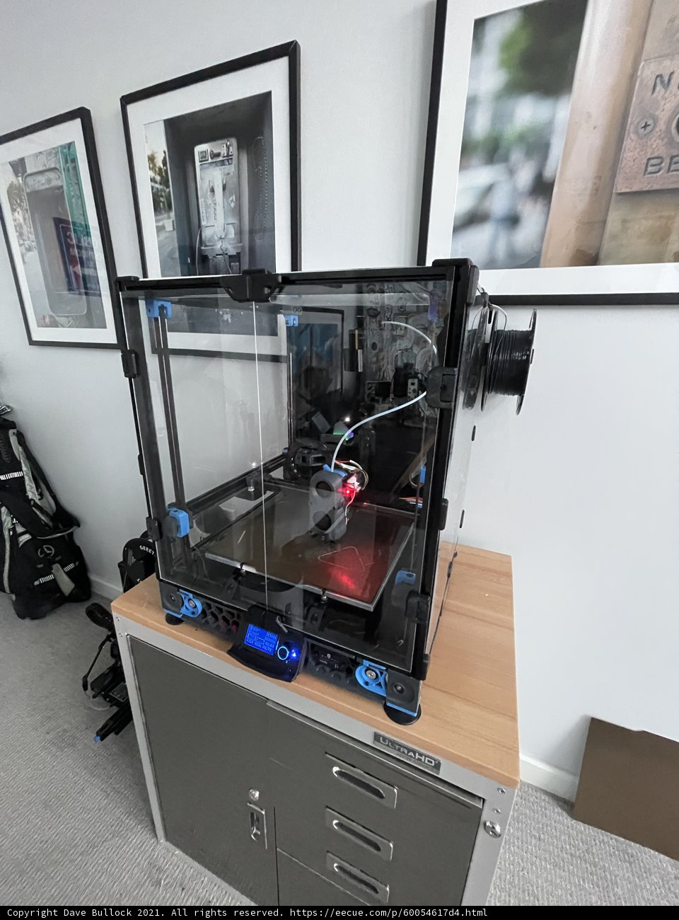 Modern Desk Setup with 3D Printer
