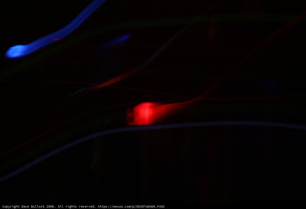 Red and Blue Laser Lights in the Dark