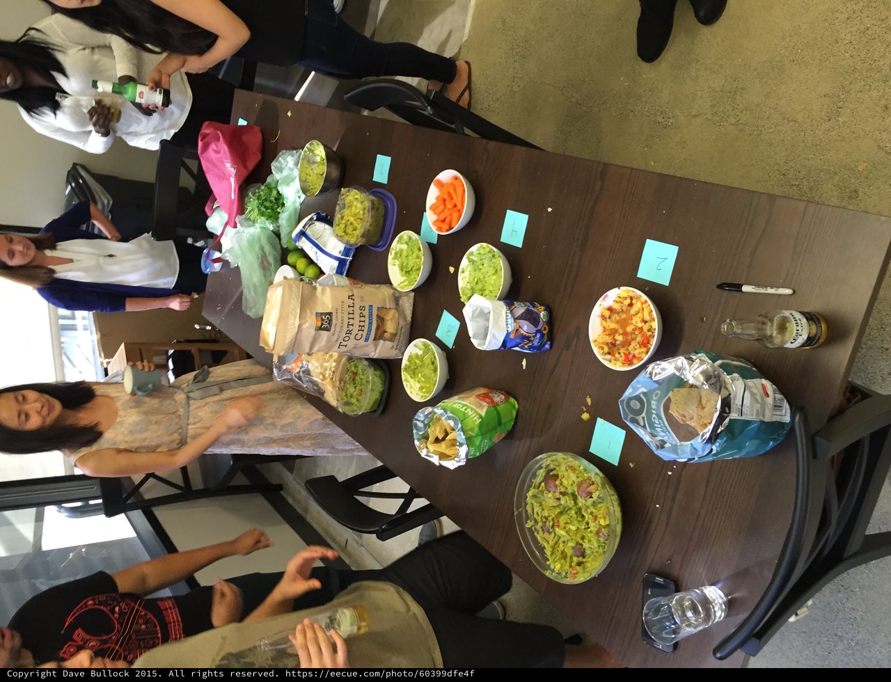 Office Guacamole Tasting Competition with Numbered Entries