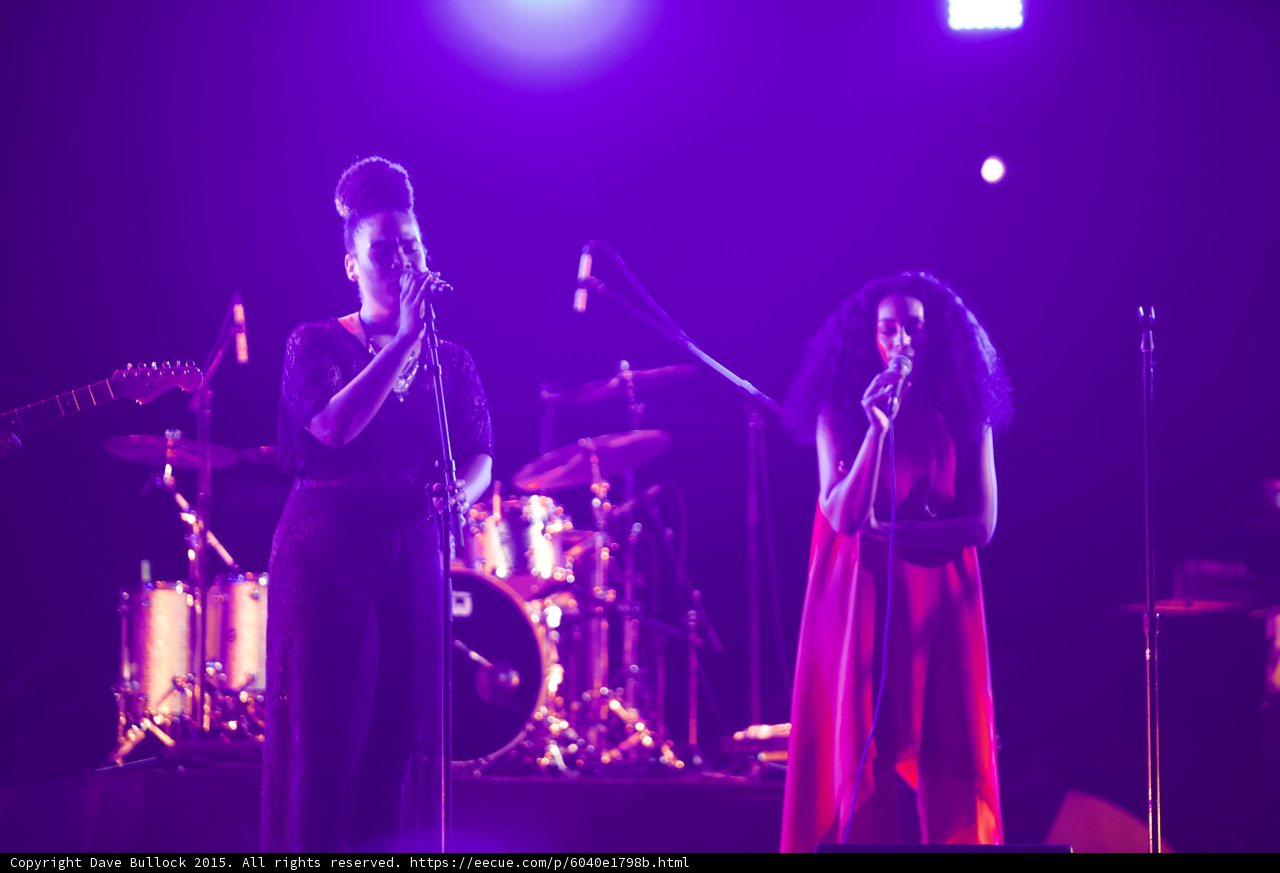 Solange And Backing Vocalist Full Shot Drum Kit Spotlight Purple Haze